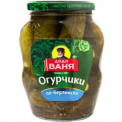 ОГУРЦЫ ДЯДЯ ВАНЯ МАРИНОВАННЫЕ ПО-БЕРЛИНСКИ 680Г СТ/Б