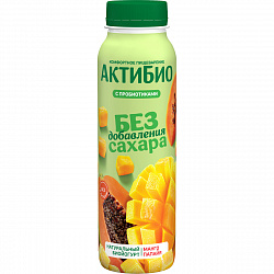 БИОЙОГУРТ АКТИБИО ПИТЬЕВОЙ МАНГО/ПАПАЙЯ 1.5% 260Г