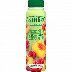 БИОЙОГУРТ АКТИБИО ПИТЬЕВОЙ ПЕРСИК/МАЛИНА 1.5% 260Г