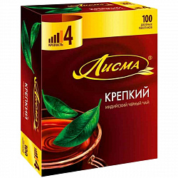 ЧАЙ ЛИСМА ЧЕРНЫЙ КРЕПКИЙ ИНДИЙСКИЙ 100ПАК