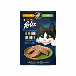КОРМ ФЕЛИКС Д/КОШЕК ЖЕЛЕ КУРИЦА И КРОЛИК ПАШТЕТ 75Г