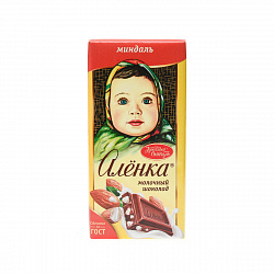 ШОКОЛАД МОЛОЧНЫЙ АЛЕНКА С МИНДАЛЕМ 75Г