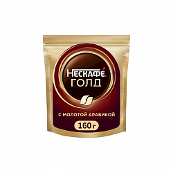 КОФЕ НЕСКАФЕ ГОЛД С ДОБ. МОЛОТОГО 160Г М/У