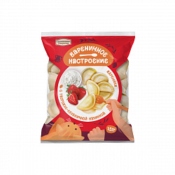 ВАРЕНИКИ С ТВОРОЖНО-КЛУБНОЧНОЙ НАЧИНКОЙ ДОМАШНИЕ СЕКРЕТЫ 350Г