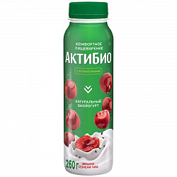 БИОЙОГУРТ АКТИБИО ПИТЬЕВОЙ ВИШНЯ/СЕМЕНА ЧИА 1.5% 260Г