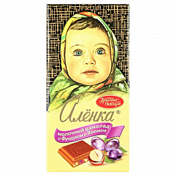 ШОКОЛАД АЛЕНКА МОЛОЧНЫЙ С ФУНДУКОМ И ИЗЮМОМ 75Г