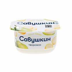 ПАСТА ТВОРОЖНАЯ САВУШКИН ГРУША-БАНАН 3.5% 120Г