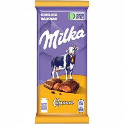 ШОКОЛАД МИЛКА МОЛОЧНЫЙ С КАРАМЕЛЬНОЙ НАЧИНКОЙ 90Г