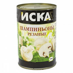 ШАМПИНЬОНЫ РЕЗАННЫЕ ИСКА 400Г Ж/Б
